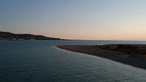 View over Pounda beach near the Submerged city of Pavlopetri, Greece Stock Footage 161090073
