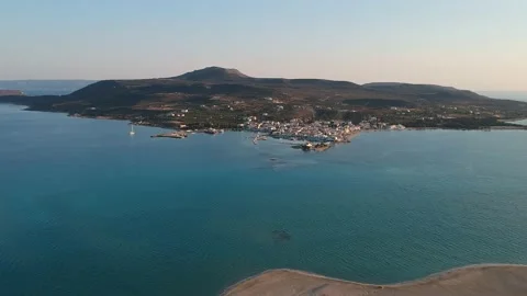 View over Pounda beach near the Submerged city of Pavlopetri, Greece Stock Footage 161090472