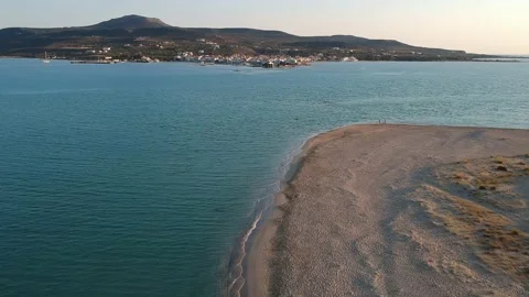 View over Pounda beach near the Submerged city of Pavlopetri, Greece Stock Footage 161090805