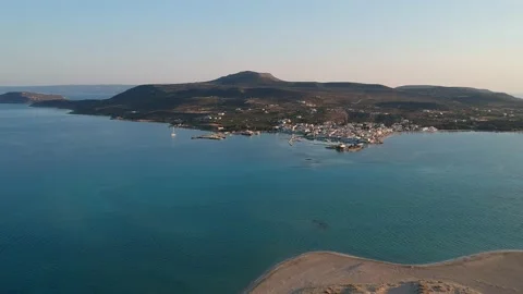 View over Pounda beach near the Submerged city of Pavlopetri, Greece Stock Footage 161090943