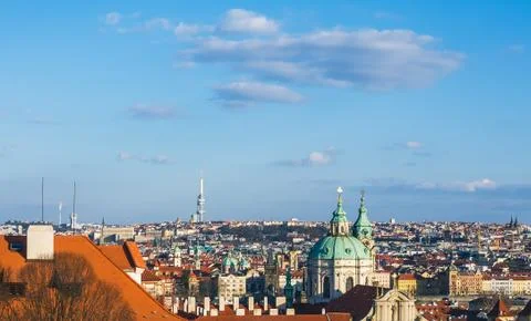 The view over Prague rooftops Stock Photos