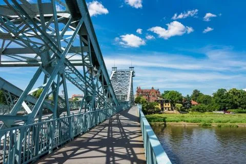 View over the river Elbe to Dresden Stock Photos
