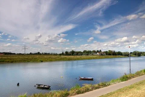 View over the river Maas Stock Photos