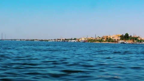 View over river Nile during sunny spring day. Stock Footage 156971093