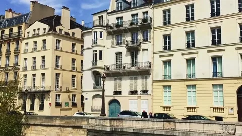 View over river Seine in Paris, France, travel and sightseeing Stock Footage 130795474