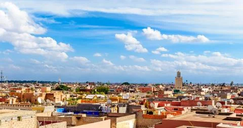 View over the roofs over Marrakesh Stock Photos
