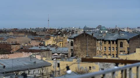 View over the rooftops city of St. Petersburg, Russia. Stock Photos
