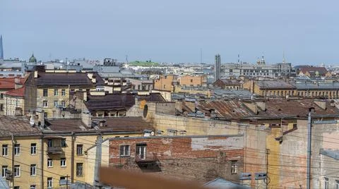 View over the rooftops city of St. Petersburg, Russia. Stock Photos