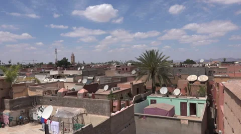 View over the rooftops of Marrakesh Morocco. Stock Footage 62451753