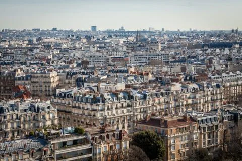 View over the rooftops of Paris Stockfoto's