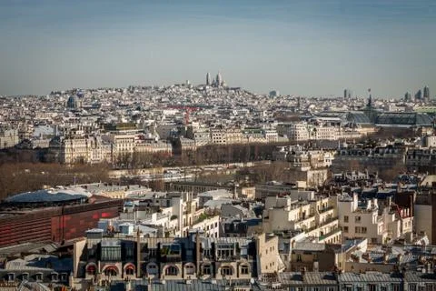 View over the rooftops of Paris Stockfoto's