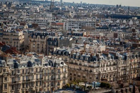 View over the rooftops of Paris Foto stock
