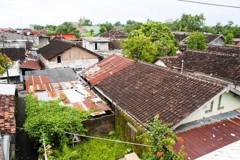 View Over Rooftops in Yogyakarta, Java, Indonesia, Asia Foto stock