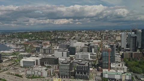 View over Seattle, Washington from the Space Needle Stock Footage 244066645