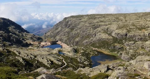 View over Serra da Estrela, the highest mountain of continental Portugal Stock-Footage 229958331