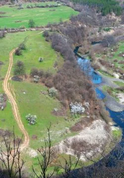 View over the small river Stock Photos