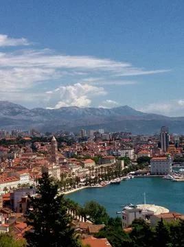 View over Split in Croatia 30.7.2015 Foto stock