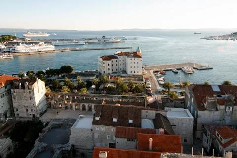 View over split from the st dominus cathedral, croatia Stock Photos