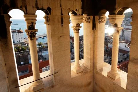 View over split from the st dominus cathedral, croatia, europe Stock Photos
