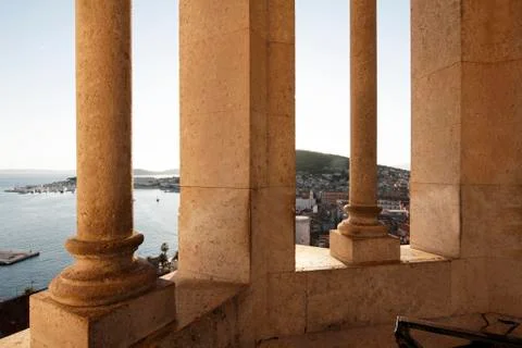 View over split from the st dominus cathedral, croatia, europe Stock Photos