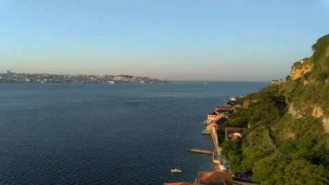 View over the Tgus river and Lisbon, Portugal Stock Footage 131278307