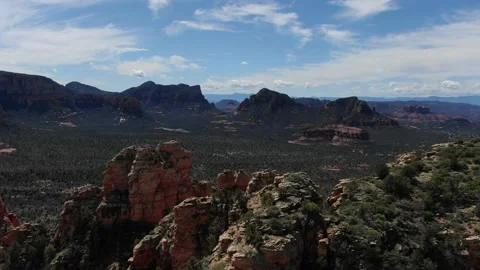 View over top of mountains Stock Footage 141454760