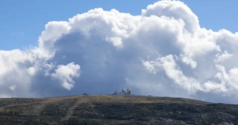 View over Torre in Serra da Estrela,  the highest peak of continental Portugal Stock Footage 223129965