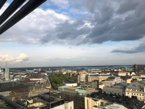 View over the town from a skyscraper Stock Photos