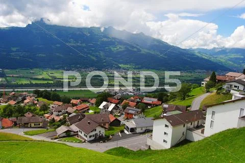 View over Triesenberg Stock Photos