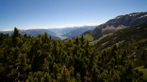 View over Tyrolean Alps in summerly Austria Stock Footage 145809494