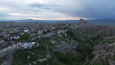 View Over Uchisar Town and Castle After Rain 스톡 동영상 336487901