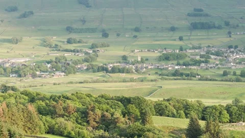 A view over Upper Wensleydale towards Hawes, Yorkshire Dales, England, UK Video stock 314270804