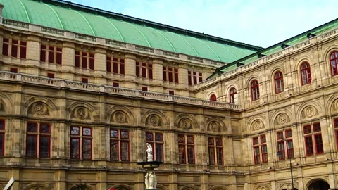 View over Vienna State Opera in Vienna, Austria. Stock Footage 169115123