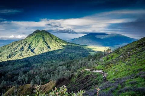 View over volcanic landscape Stock Photos