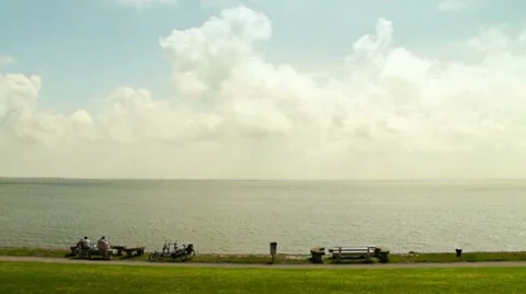 View over the Wadden Sea Stock Footage 8830585