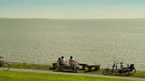 View over the Wadden Sea Stock Footage 8830598