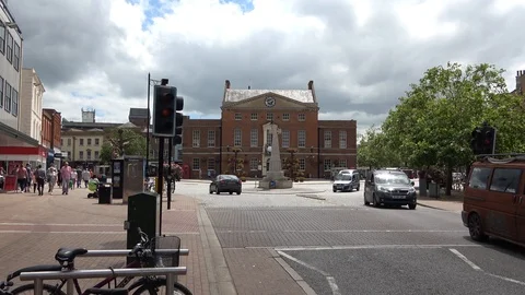 View over War Memorial and Market House, also known as Parade Stock Footage 111559007