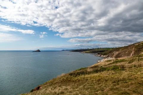 A view over Wembury Bay on the Devon coast, on a sunny September day Fotos Stock