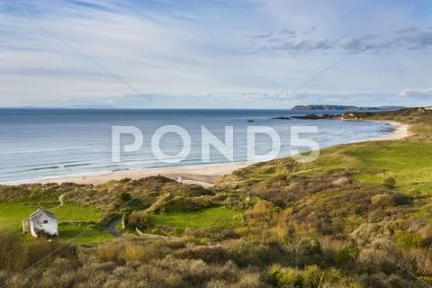 View Over Whitepark Bay (White Park Bay), County Antrim, Ulster, Northern