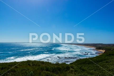 View over Woolamai beach, philip island, victoria, australia Stock Photos