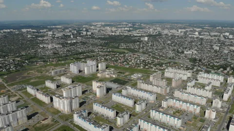 View overlooking the town. A small town with modern facilities. Stock Footage 115169788