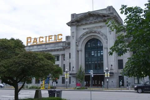 View of Pacific Central Train Station in downtown Vancouver Stock Photos