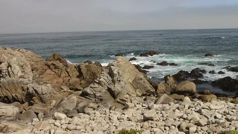View of Pacific coast in Big Sur, California. Video stock 97376871