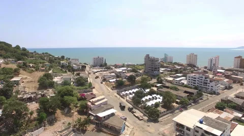 View of Pacific Ocean from Bahia de Caraquez Stock Footage 63431377