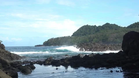 View of the pacific ocean from philippines Video stock 236086112