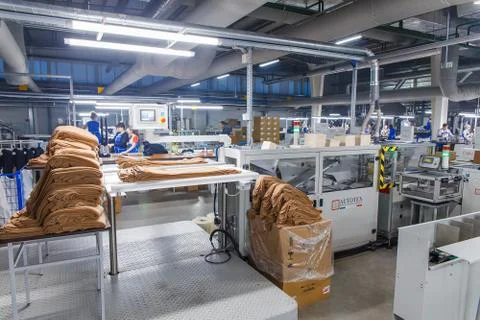 View of the packing machine Foto stock