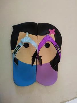 View of a pair of cute sandals Stock Photos