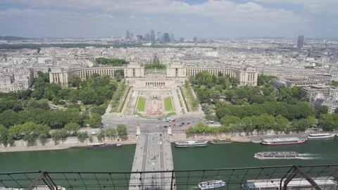 View of the Palais de Chaillot from Eiffel Tower, Paris Stock Footage 313857195