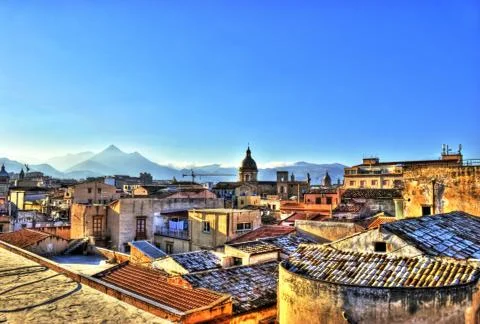 View of Palermo in the HDR Stock Photos