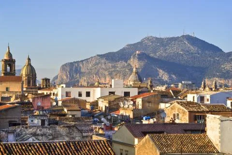 View of Palermo with roofs Stock Photos